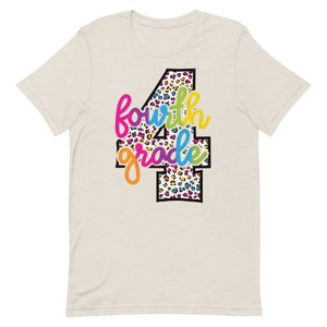 Fourth Grade Colorful Leopard Bella Canvas Unisex t-shirt