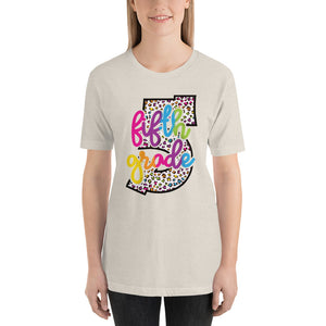 Fifth Grade Colorful Leopard Bella Canvas  Unisex t-shirt