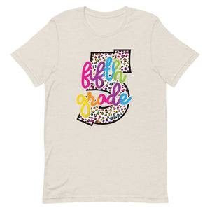 Fifth Grade Colorful Leopard Bella Canvas  Unisex t-shirt