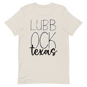 Lubbock Texas White Scribble Bella Canvas Unisex t-shirt