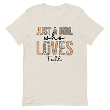Load image into Gallery viewer, Just a Girl Who Loves Fall Bella Canvas Unisex t-shirt
