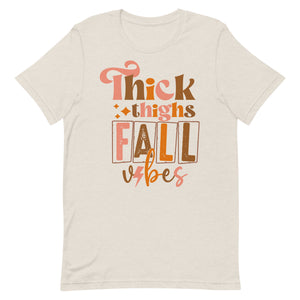 Thick Thighs and Fall Vibes Bella Canvas Unisex t-shirt