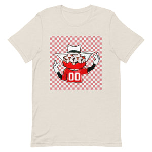 Raider Red Checkered Bella Unisex t-shirt