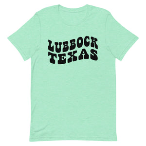 Lubbock Texas Retro Font Bella Canvas Unisex t-shirt