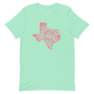 Pink Floral Texas Bella Canvas Unisex t-shirt