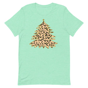 Faux Glitter Leopard Christmas Tree Unisex t-shirt