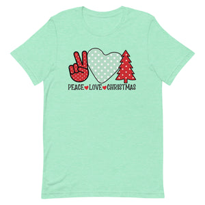 Peace Love Christmas Bella Canvas Unisex t-shirt