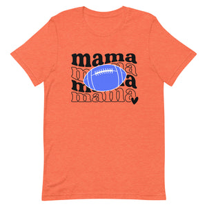 Football Mama Blue Football Bella Canvas Unisex t-shirt