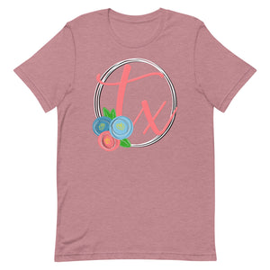 Round Floral TX Bella Canvas Unisex t-shirt