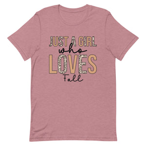 Just a Girl Who Loves Fall Bella Canvas Unisex t-shirt
