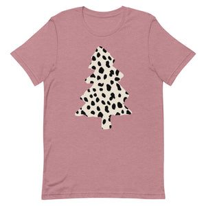 Dalmation Print Christmas Tree Unisex t-shirt