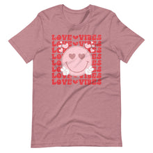 Load image into Gallery viewer, Love Vibes Smiley Bella Canvas Unisex t-shirt
