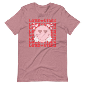 Love Vibes Smiley Bella Canvas Unisex t-shirt