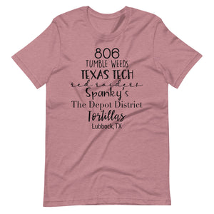 806 Lubbock Tx Bella Canvas Unisex t-shirt