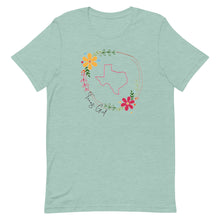 Load image into Gallery viewer, Texas Girl Floral Wreath Bella Canvas Short-sleeve unisex t-shirt
