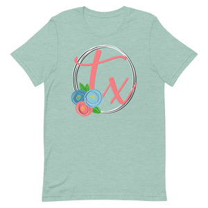 Round Floral TX Bella Canvas Unisex t-shirt