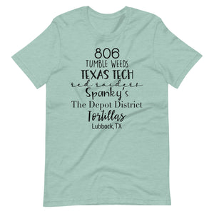 806 Lubbock Tx Bella Canvas Unisex t-shirt