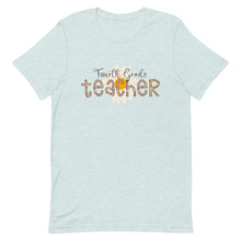 Load image into Gallery viewer, Fourth Grade Teacher Leopard Floral Bella Canvas Unisex t-shirt
