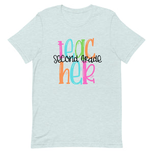 Second Grade Colorful Bella Canvas Unisex t-shirt