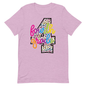 Fourth Grade Colorful Leopard Bella Canvas Unisex t-shirt