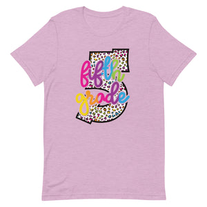 Fifth Grade Colorful Leopard Bella Canvas  Unisex t-shirt