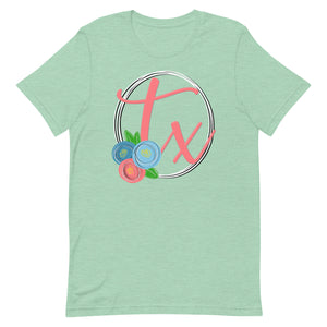 Round Floral TX Bella Canvas Unisex t-shirt