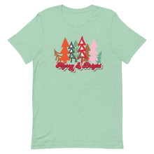 Load image into Gallery viewer, Merry and Bright Trees Bella Canvas t-shirt
