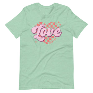 Retro Heart Love is all you need Bella Canvas Unisex t-shirt