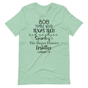 806 Lubbock Tx Bella Canvas Unisex t-shirt