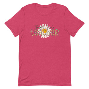 Fourth Grade Teacher Leopard Floral Bella Canvas Unisex t-shirt