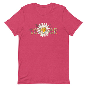 Fifth Grade Teacher Leopard Floral Bella Canvas Unisex t-shirt