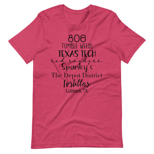 806 Lubbock Tx Bella Canvas Unisex t-shirt