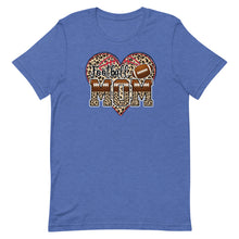 Load image into Gallery viewer, Football Mom Leopard Heart Bella Canvas Unisex t-shirt
