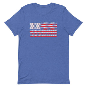 Baseball Laces American Flag Unisex t-shirt