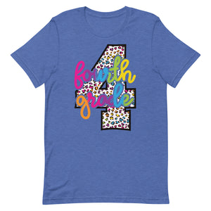 Fourth Grade Colorful Leopard Bella Canvas Unisex t-shirt