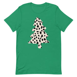 Dalmation Print Christmas Tree Unisex t-shirt