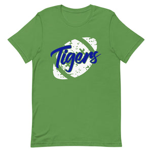 Distressed Tigers Football Royal Blue Bella Canvas Unisex t-shirt