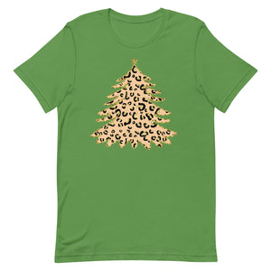 Faux Glitter Leopard Christmas Tree Unisex t-shirt