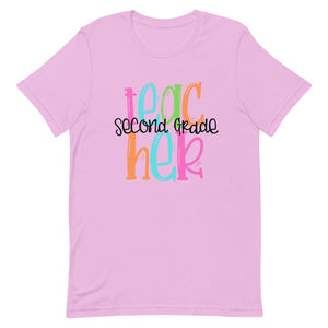 Second Grade Colorful Bella Canvas Unisex t-shirt