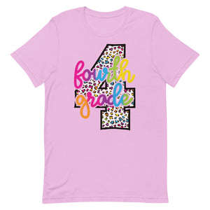 Fourth Grade Colorful Leopard Bella Canvas Unisex t-shirt