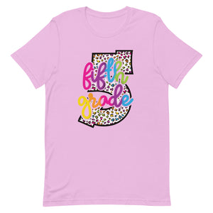 Fifth Grade Colorful Leopard Bella Canvas  Unisex t-shirt