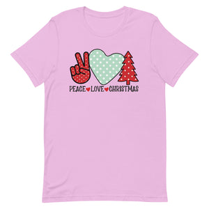 Peace Love Christmas Bella Canvas Unisex t-shirt