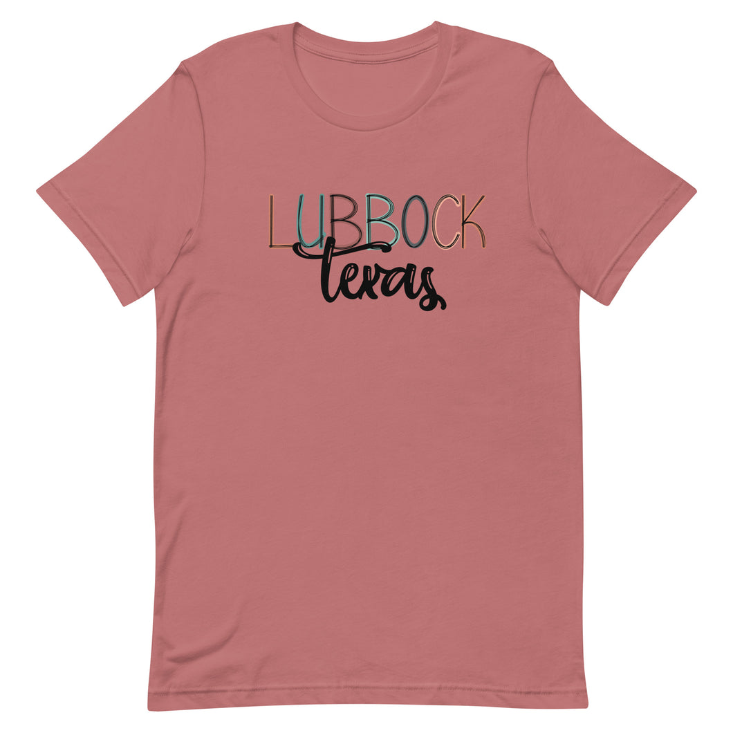 Lubbock Texas Scribble Bella Canvas Unisex t-shirt