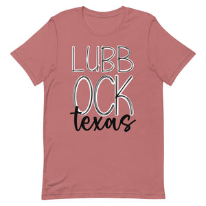 Lubbock Texas White Scribble Bella Canvas Unisex t-shirt