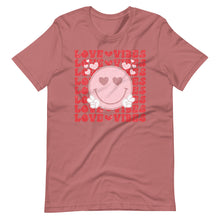 Load image into Gallery viewer, Love Vibes Smiley Bella Canvas Unisex t-shirt
