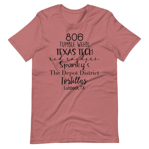 806 Lubbock Tx Bella Canvas Unisex t-shirt