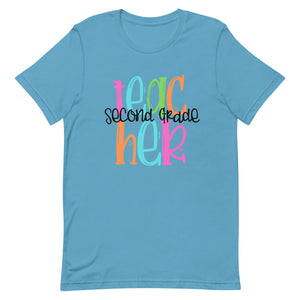 Second Grade Colorful Bella Canvas Unisex t-shirt