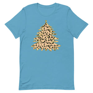 Faux Glitter Leopard Christmas Tree Unisex t-shirt