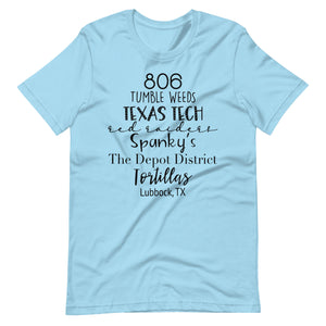 806 Lubbock Tx Bella Canvas Unisex t-shirt