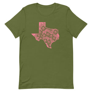 Pink Floral Texas Bella Canvas Unisex t-shirt